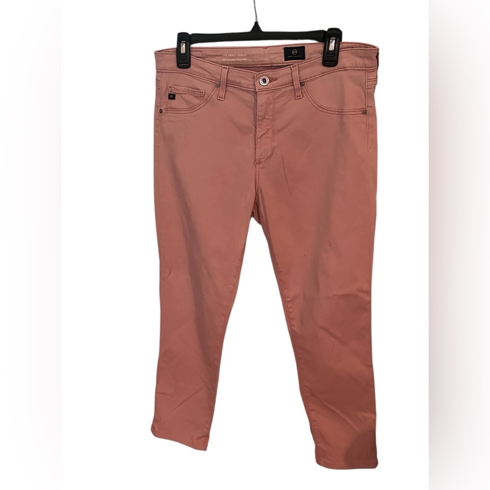 AG Adriano Goldschmied The Abby Ankle Mid-Rise Super Skinny Blush Pink Pants